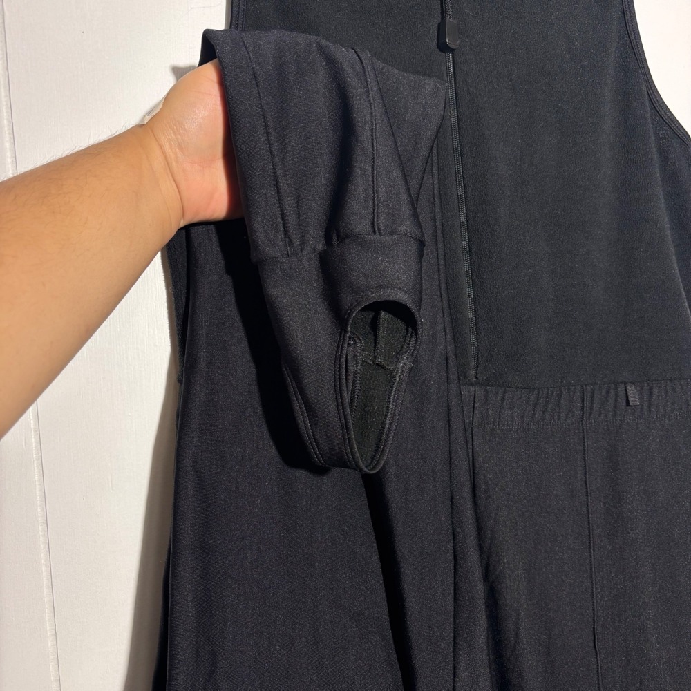 LL Bean Vtg Womens Black Stirrup Ski Bib Jumpsuit Base Layer Fleece Medium USA - Picture 4 of 16